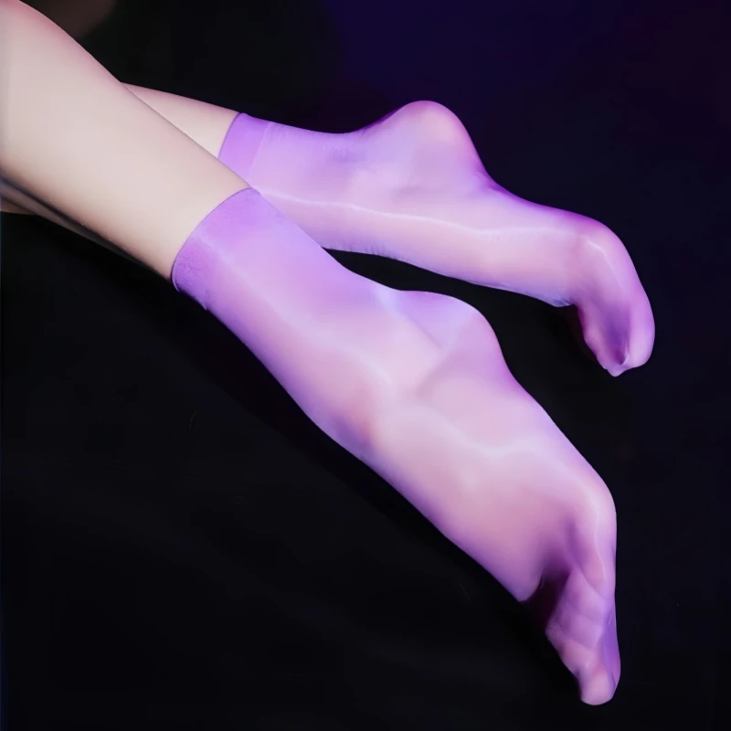 

3 Pairs Oil Shiny Soft Jelly Socks Women Sexy Ultra Thin Transparent Low Tube Foot Shaped Socks Summer Breathable Ankle Socks