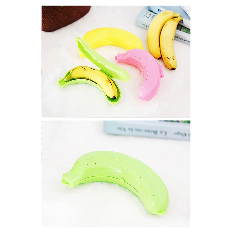 Creative Plastic Portable Supplies Banana Box Organizer Travel Outdoor Lunch Fruit Protection Storage Box