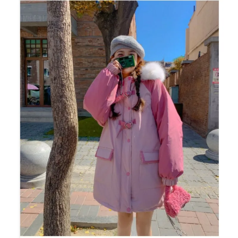 

Pink Niche Design Sense Down Cotton-padded Jacket for Women's Winter New Style Milk Fufu Korean-style Petite Thickened Jacket