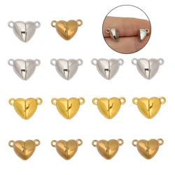 5~20pairs Gold Plated Love Heart Magnetic Clasp Beads End Connector Charm For Jewelry Bracelet Necklace Making DIY Accessories