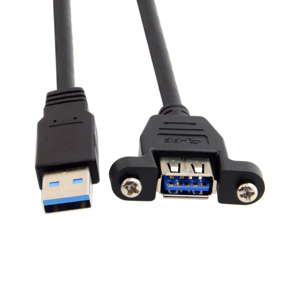 USB 3.0 Extension Cable Male to Female Dual Shielded Foil+Braided With Screw Panel Mount 30cm 60cm 1m 1.5m 3m