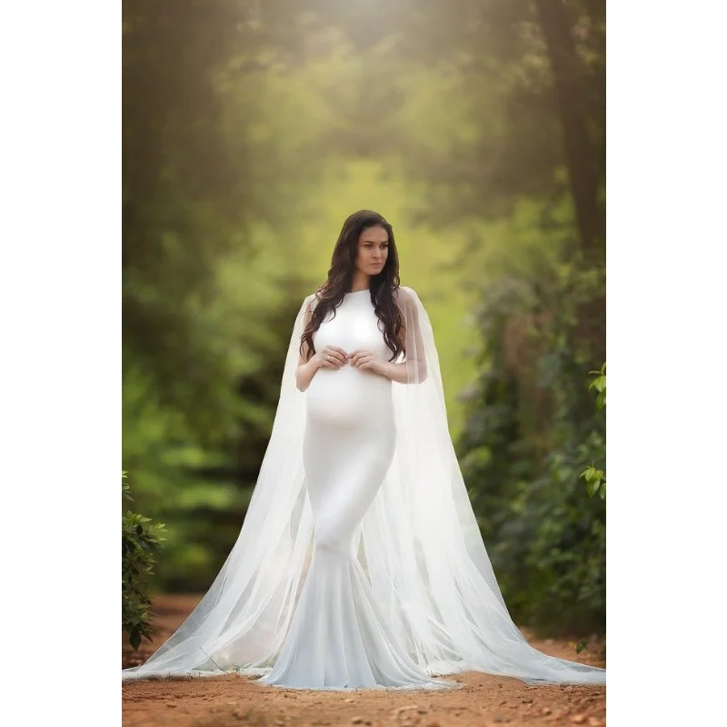 2025 롱 숄 임부 사진 소품 임부복 오프숄더 임부 가운 사진 촬영 여성 임산부 드레스