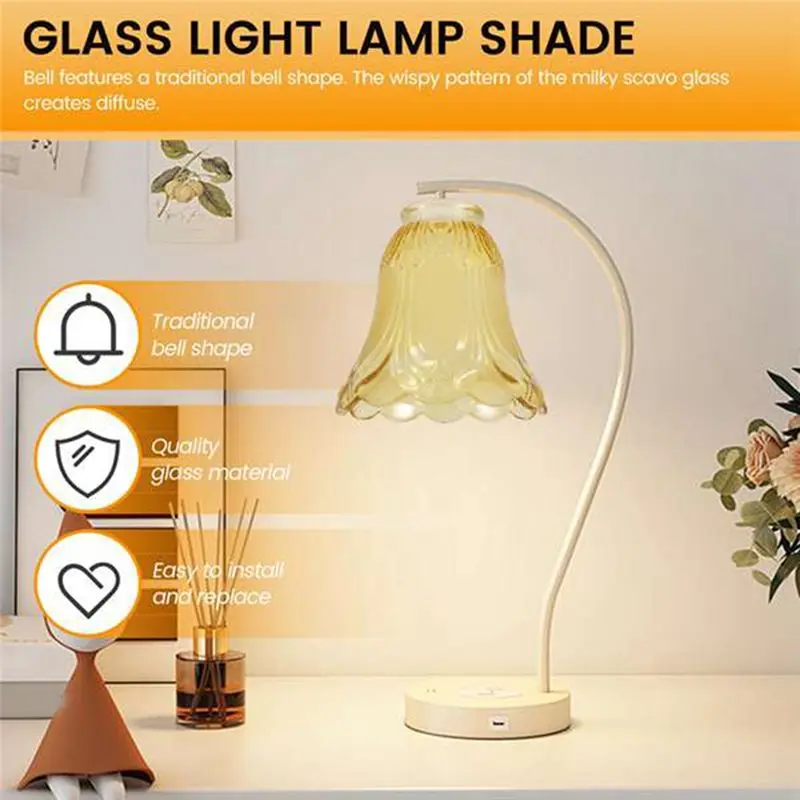 【HIGH GRADE】2 Piece Set Frosted And Clear Glass Ceiling Fan Chandelier Light Lamp Shade Replacements