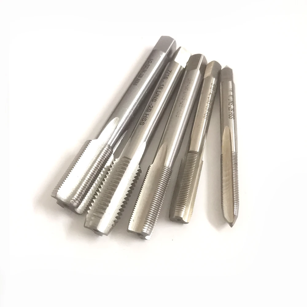 Tap Ulir Terpadu Tangan Kanan HSS Tap Flute Lurus UNC UNF UNS UNEF 1/4 5/16 7/16 3/8 1/2 2B 1/4-36 3/8-32 7/16-28 1/2-40
