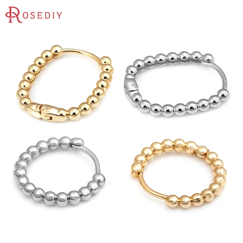 10PCS 18K Gold Color Brass Rounded Rectangle Loop Earrings Hoops High Quality Diy Jewelry Making Supplies Accessories for Women