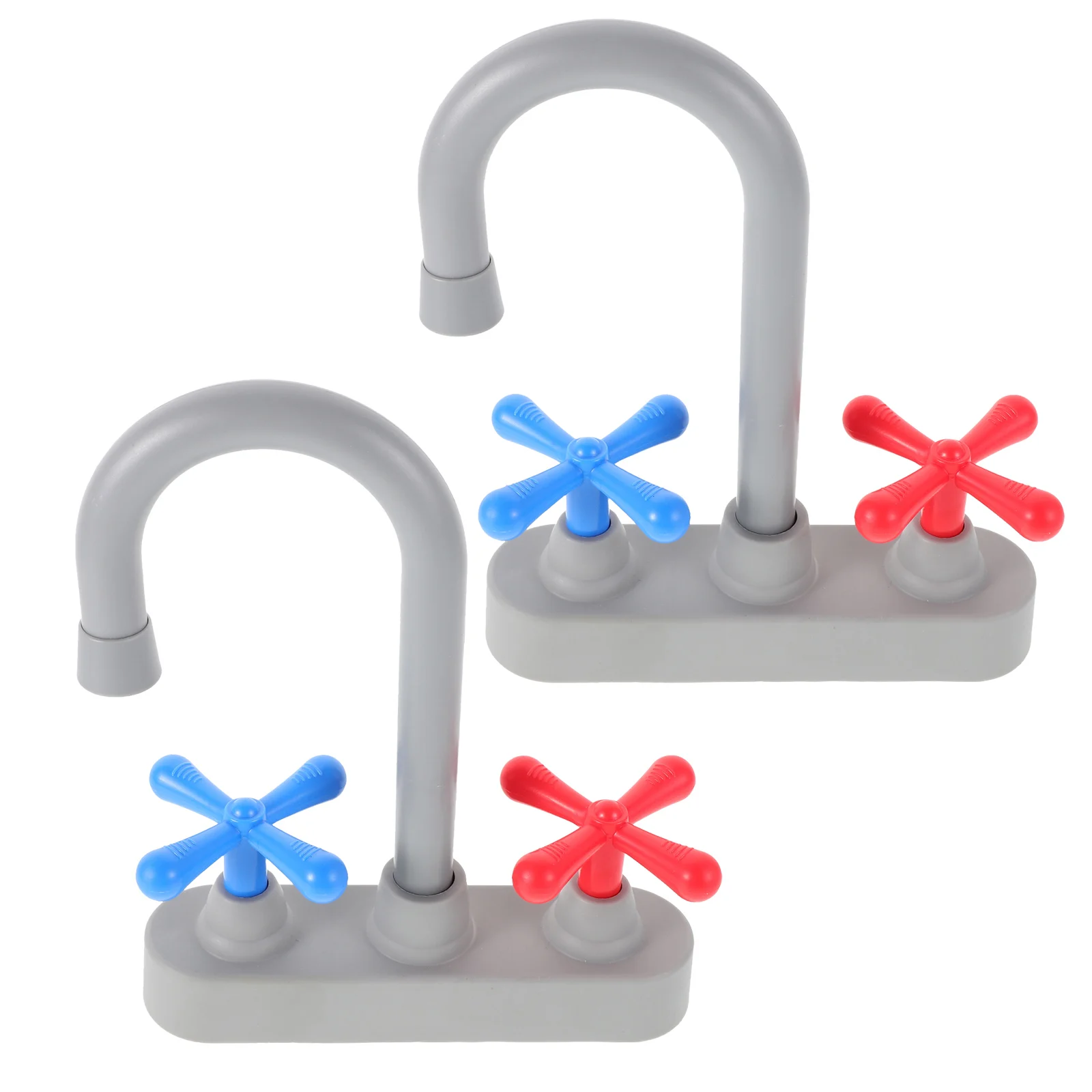 

2 Pcs Kitchen Faucet Toys Replacement Sink Plastic Pretend Play Accessories Child