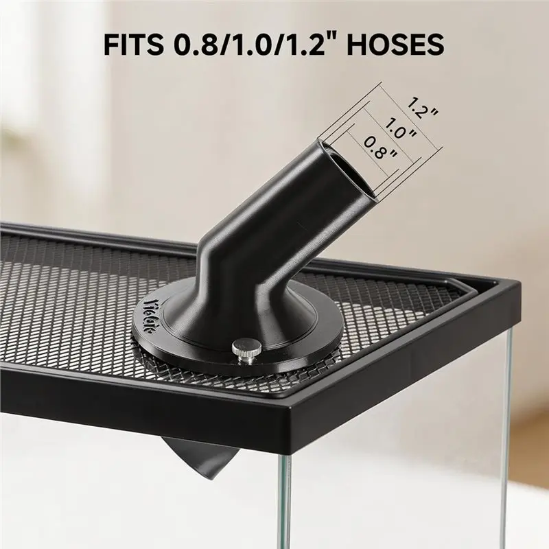 ABKO-Fits 0.8/1.0/1.2 In Hose For Reptile Humidifier, Terrarium Fogger Adapter No-Drill Mesh Mount,360° Nozzle
