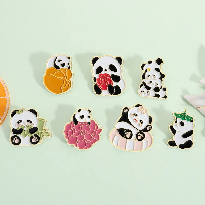 National Treasure Giant Panda Enamel Pins A Cute And Interesting Panda Lapel Pin An Elegant Metal Badge Jewelry Gift For Friends