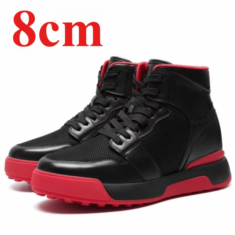 European/American Genuine Leather Casual Personalized Designer Thick Bottom Shoes for Men\'s Comfortable Height Increasing Shoes