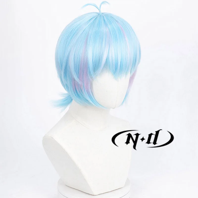 ND Klarkstella تأثيري الباروكات ذكريات الإبراغاريا تأثيري مزيج الشعر الأزرق الباروكات للحفلات موضوع الهالوين مقاومة للحرارة الاصطناعية