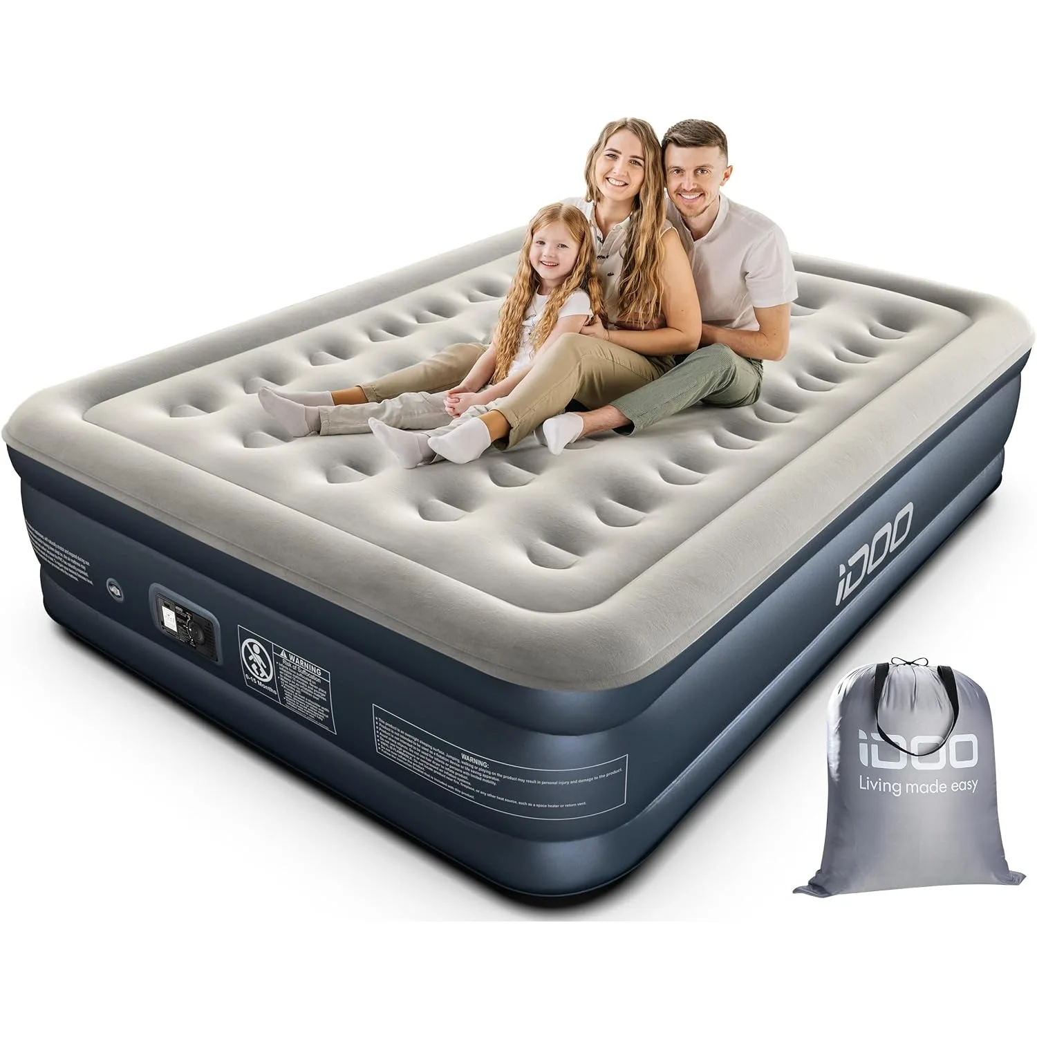 

iDOO Air Mattress Full with Built in Pump, 18" Raised Comfort Blow up Mattress, Durable Inflatable Mattress for Guests & Home