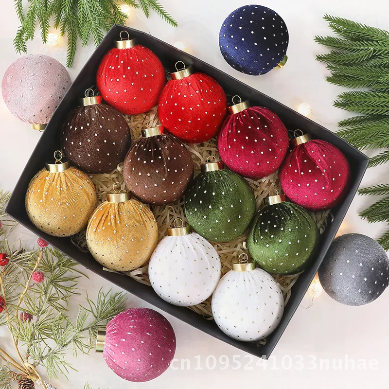

Amazon New Christmas Tree Decorations Festive Dot Velvet Christmas Ball Bag Hanging Ornaments Accessories