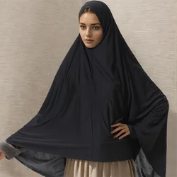 Donne elegante Khimar modesto musulmano islamico Ramadan morbido Jersey leggero Hijab sciarpa lunga Amira preghiera Abaya Jilbab 130*95cm