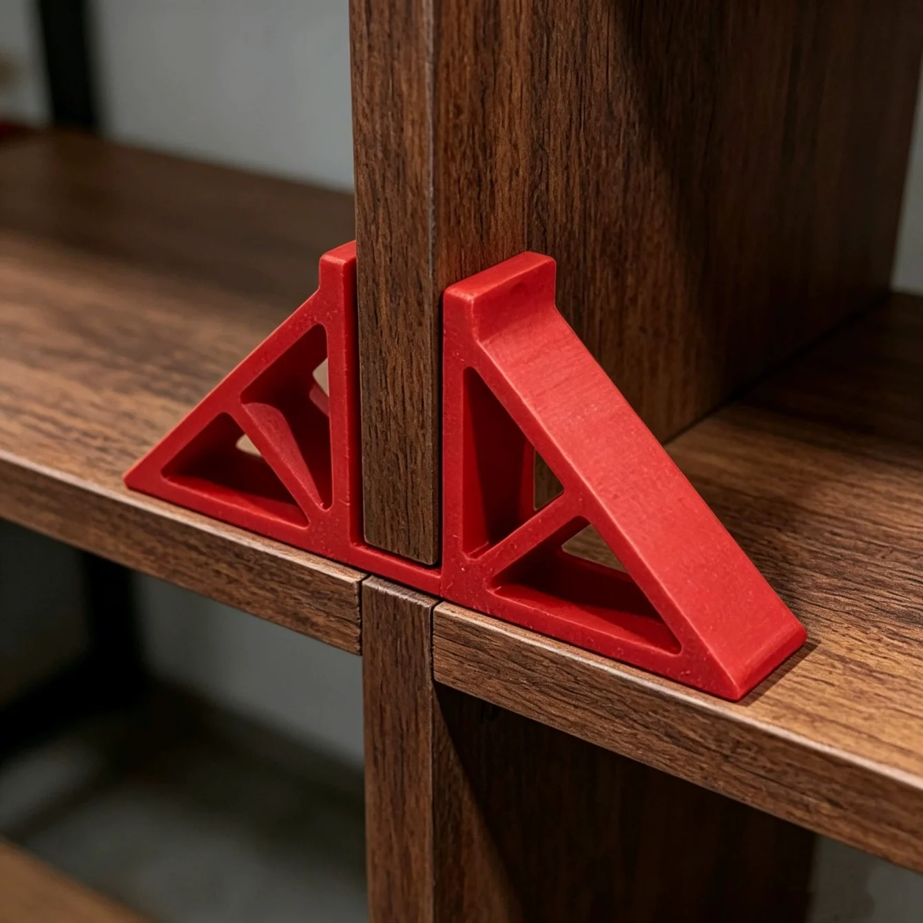 2Pcs 3D Printed Thickened Hollow Triangle Shelf Bracket, Heavy Load Bearing Wall Mount Support, Sturdy Stable No Wobble