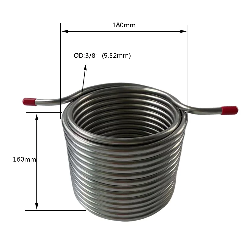 180mm Diameter  Stainless Steel Cooling Coil,Double Layers , Good For Build Joceky Box To Cool beer,Coil With 5/8'G Nut