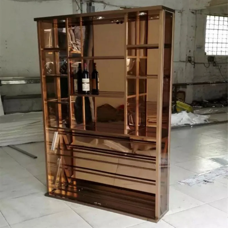 

Family Use Stainless Steel Wine Cabinet With Glass