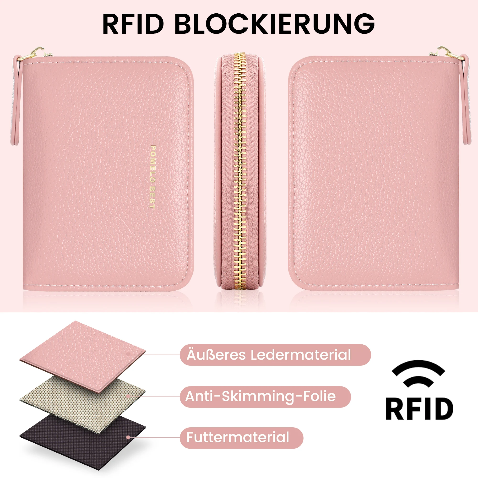 Pomelo Best Women's Wallets Tassel Short Wallet For Woman Zipper Mini rfid Purse Ladies Small Wallet Female Leather Card Holder