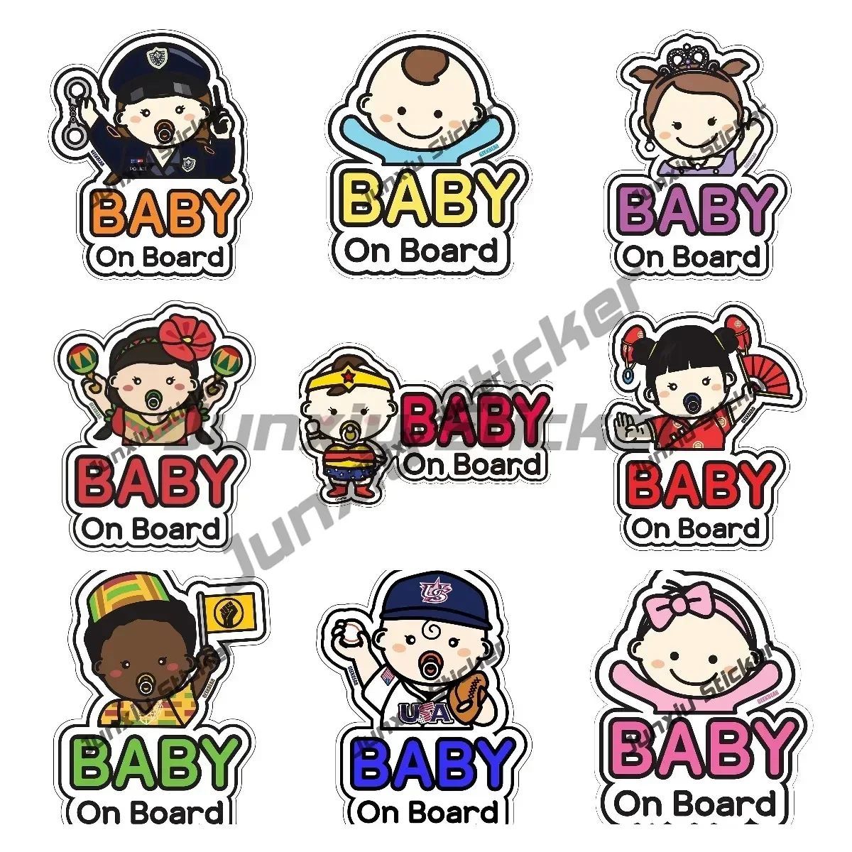 Princess Baby on Board Sticker for Cars Cute Color Anime Anime Baby Stuff Baby Stickers for Car SUV Trucks accessories