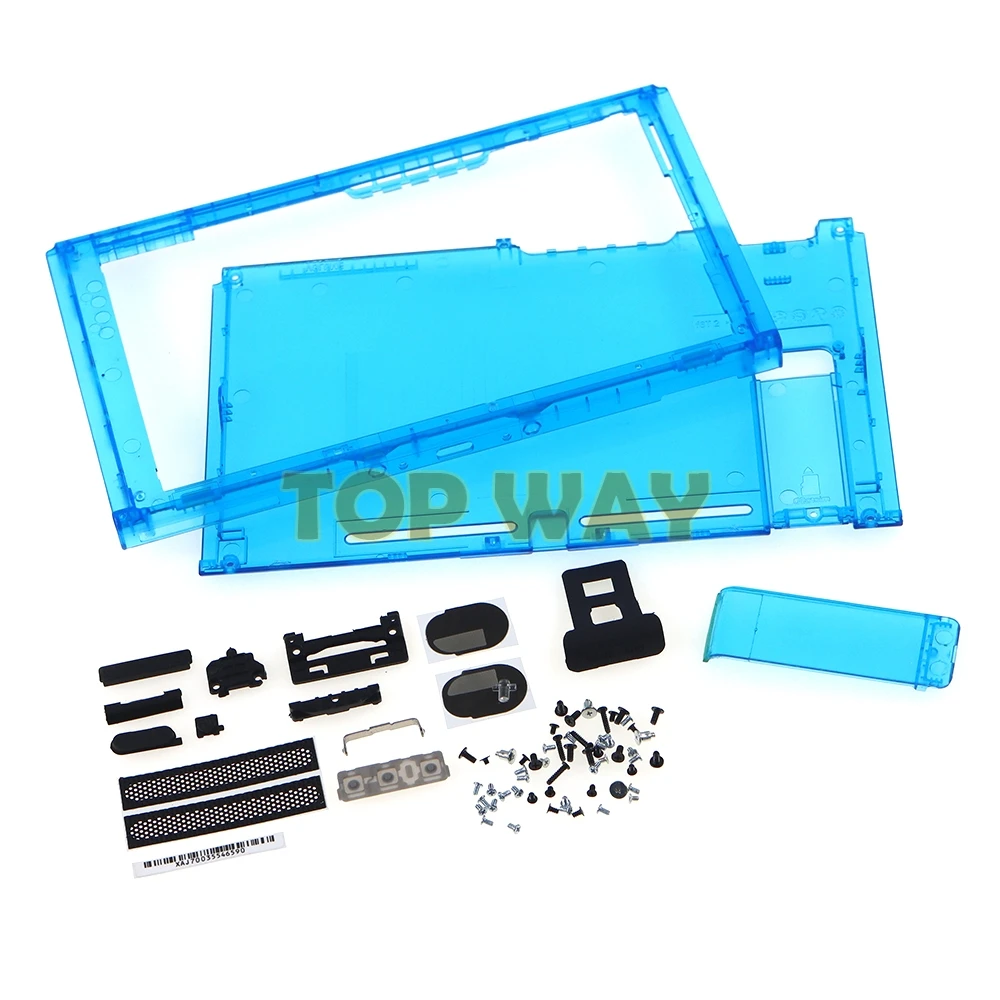 5 conjuntos para ns switch substituição habitação caso escudo placa frontal caso com botões transparentes cores claras