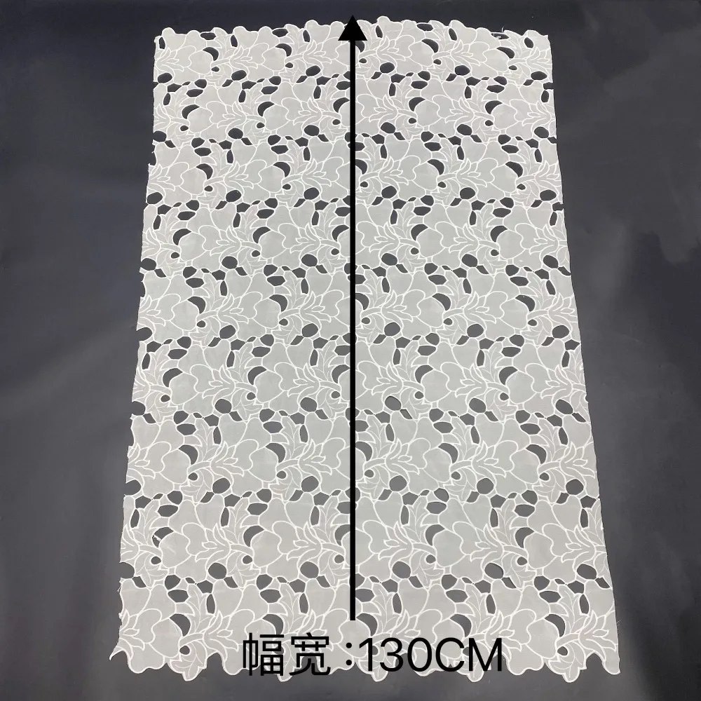 Chiffon Cloth Hollow Embroidery Lace Fabric for Fashionable Women Dress Making Designer Fabric By The Yard view 6