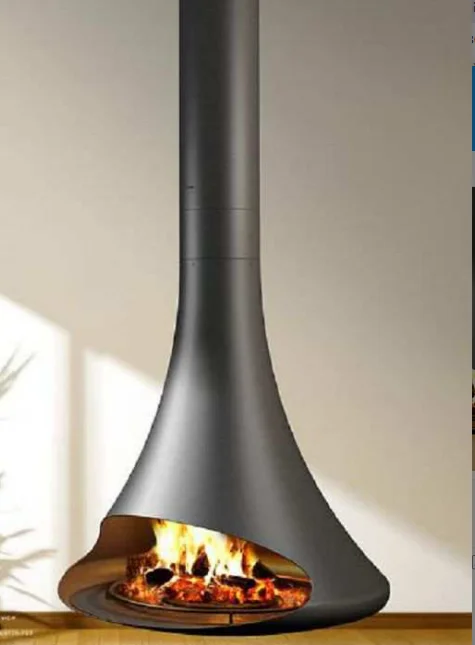 Indoor steel electric fireplace remote control heating wall-mounted home hotel wood burning