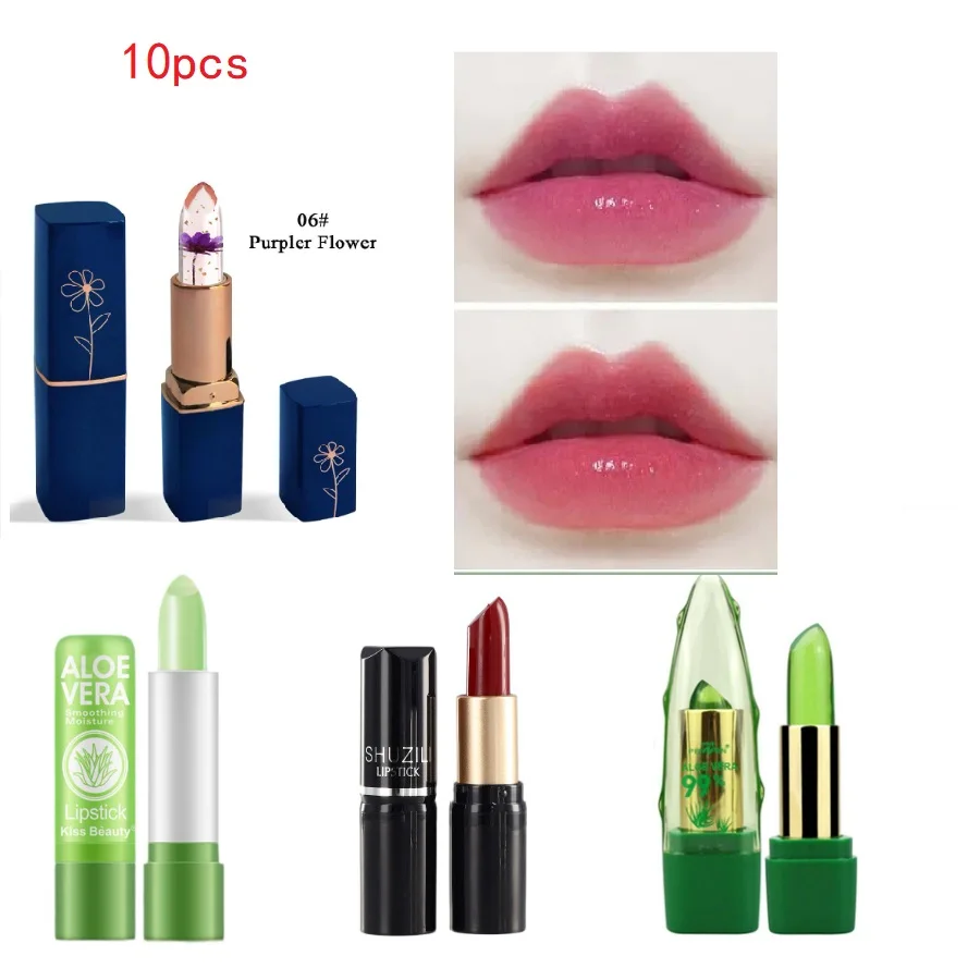 天然アロエベラ保湿リップバーム Gilrs 口紅カラー気分を変える長期的な保湿口紅アンチエイジング