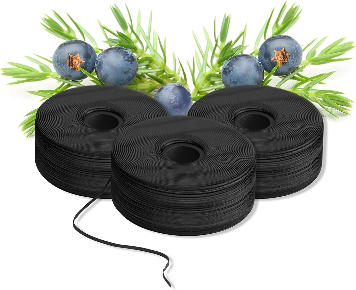 Expanding Dental Floss Refills, 3-Pack 96 Yards Total, Black Woven Floss Removes Plaque & Stains, Vegan & Cruelty-Free