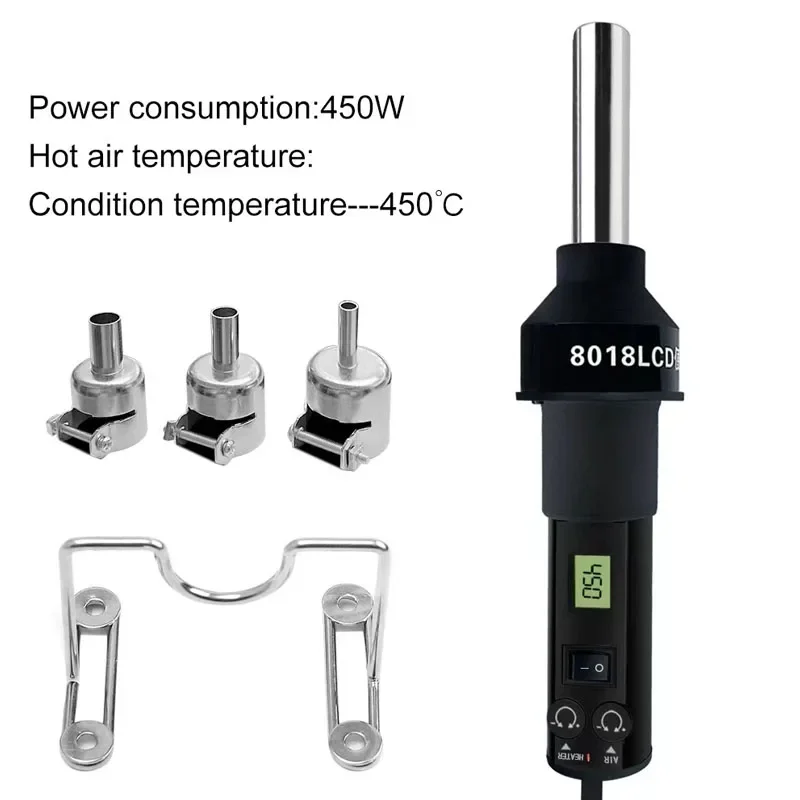 Imagem -04 - Pistola de Calor Digital Lcd Ajustável Pistola de ar Quente Desoldering Solda Estação de Solda Smd Bga Smd Gj8018lcd 110 v 220v