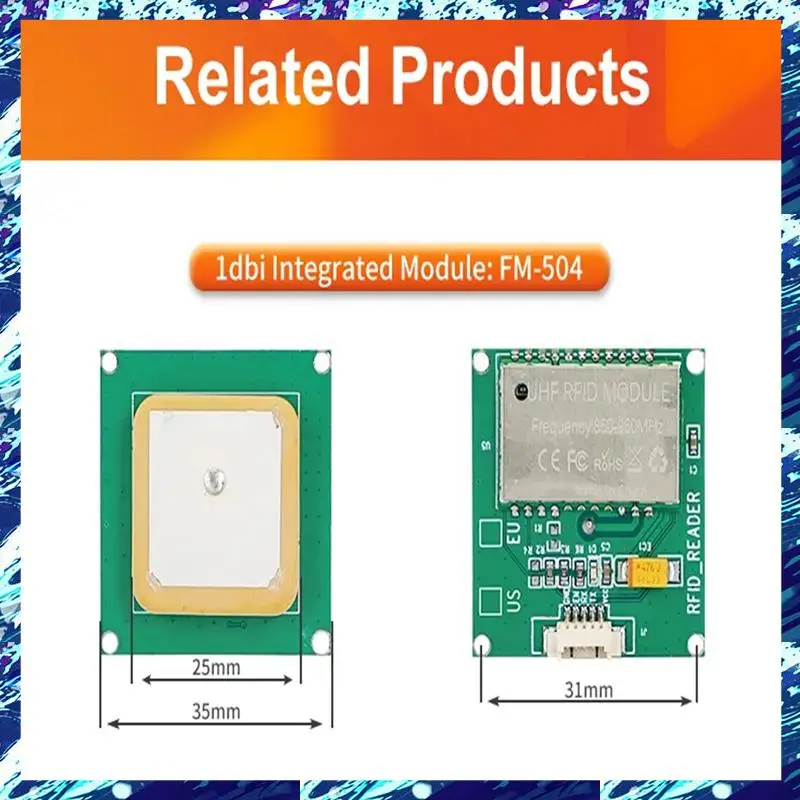 CEA 35X35mm 1Dbi 안테나 통합 868-928Mhz All-In-1 UHF RFID 모듈(1Dbi US) 내구성이 뛰어난 쉬운 설치