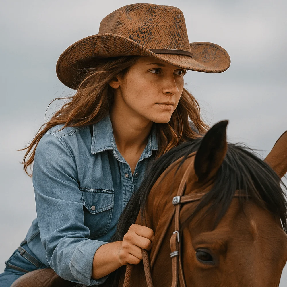 بارد العرقية نمط قبعات رعاة البقر الغربية قبعة واسعة حافة اعوج فارس قبعة البوليستر بلون راعية البقر الجاز قبعة الحماية من الشمس #5