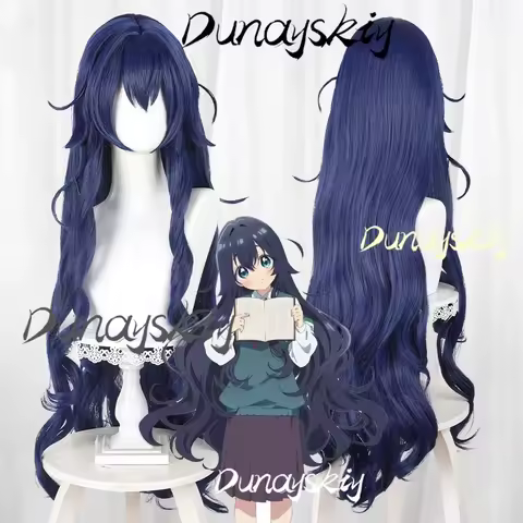 Anime 100 Kanojo Yoshimoto Shizuka Cosplay Wig Dark Blue Long Hair Women Girls Role Play Props Coser Accessory Customized Wig