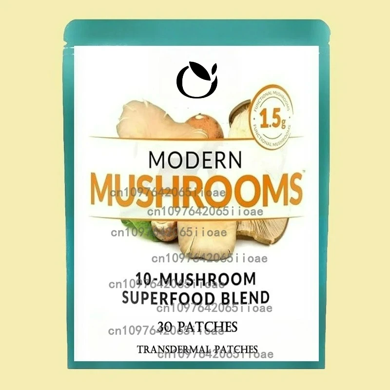 30 cerotti cerotti transdermici complessi di funghi criniera di leoni, cordyceps, coda di tacchino per l'immunità, energia, umore, messa a fuoco