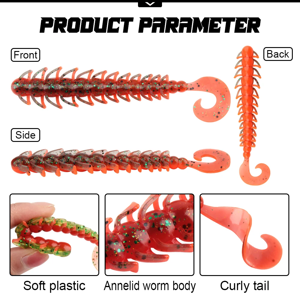 Spinpoler لينة Bugsy الصيد إغراء Wriggler نوع البلاستيك مع الساقين دودة الطعم 11.5 سنتيمتر مزدوجة اللون سويم المطاط شاد Pesca