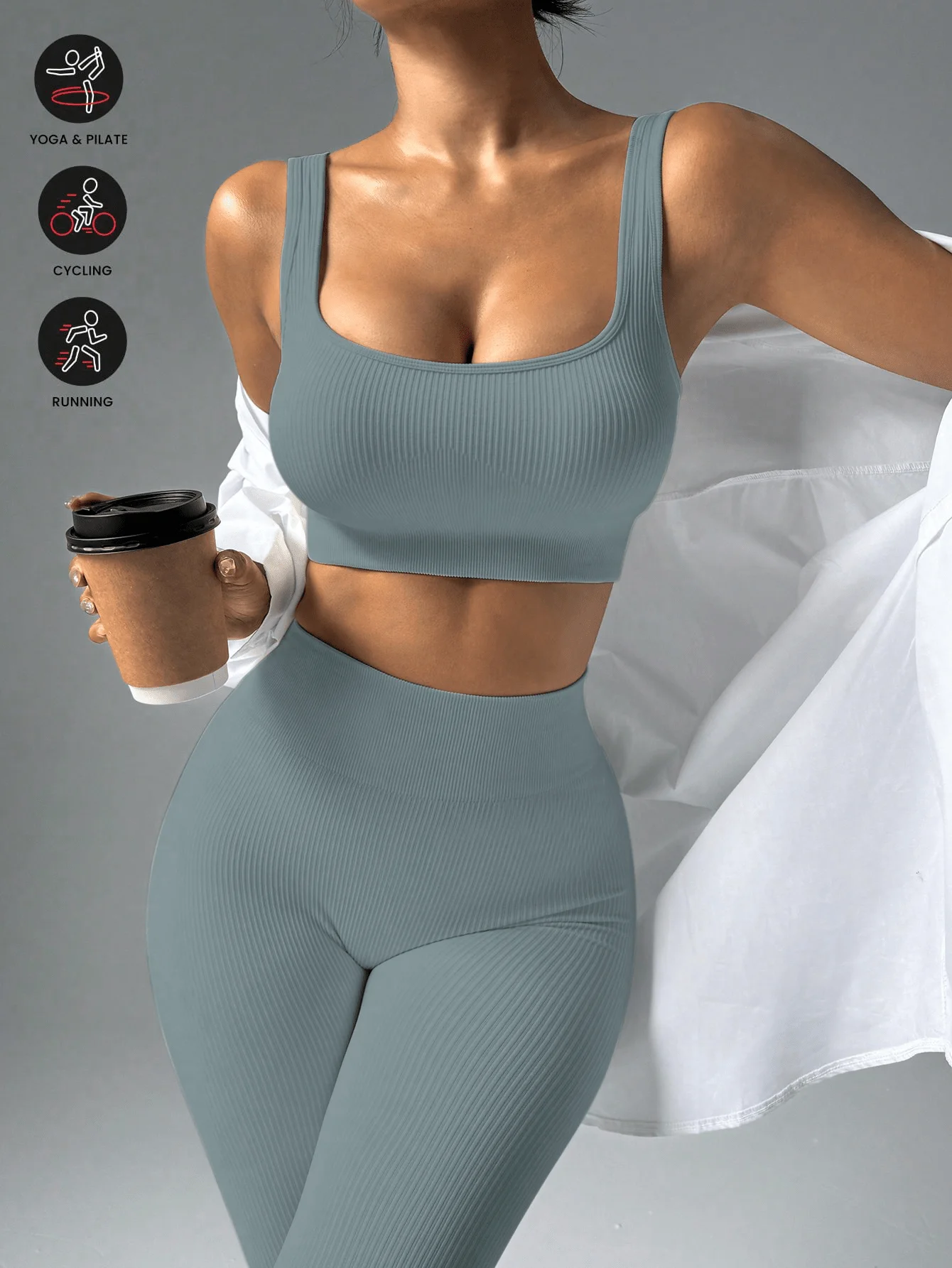 

Seamless Sports Bra And Leggings Set Breathable Comfortable Activewear For Women