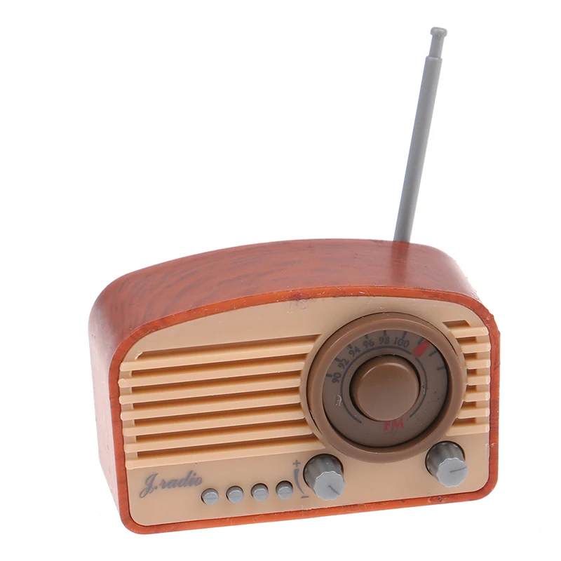 Mini Radio rétro pour maison de poupée 1/12, jouet Miniature, Radio à l'ancienne en métal, modèle ré