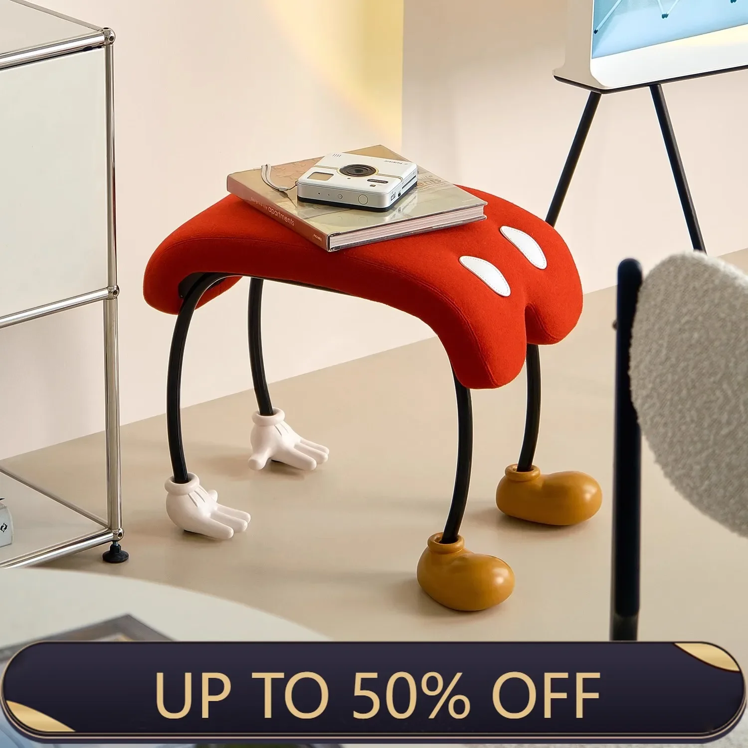 Household Lower Back Stool Modern Shoe Changing Stool Fashion Creative Cartoon Small Bench Small Chair New