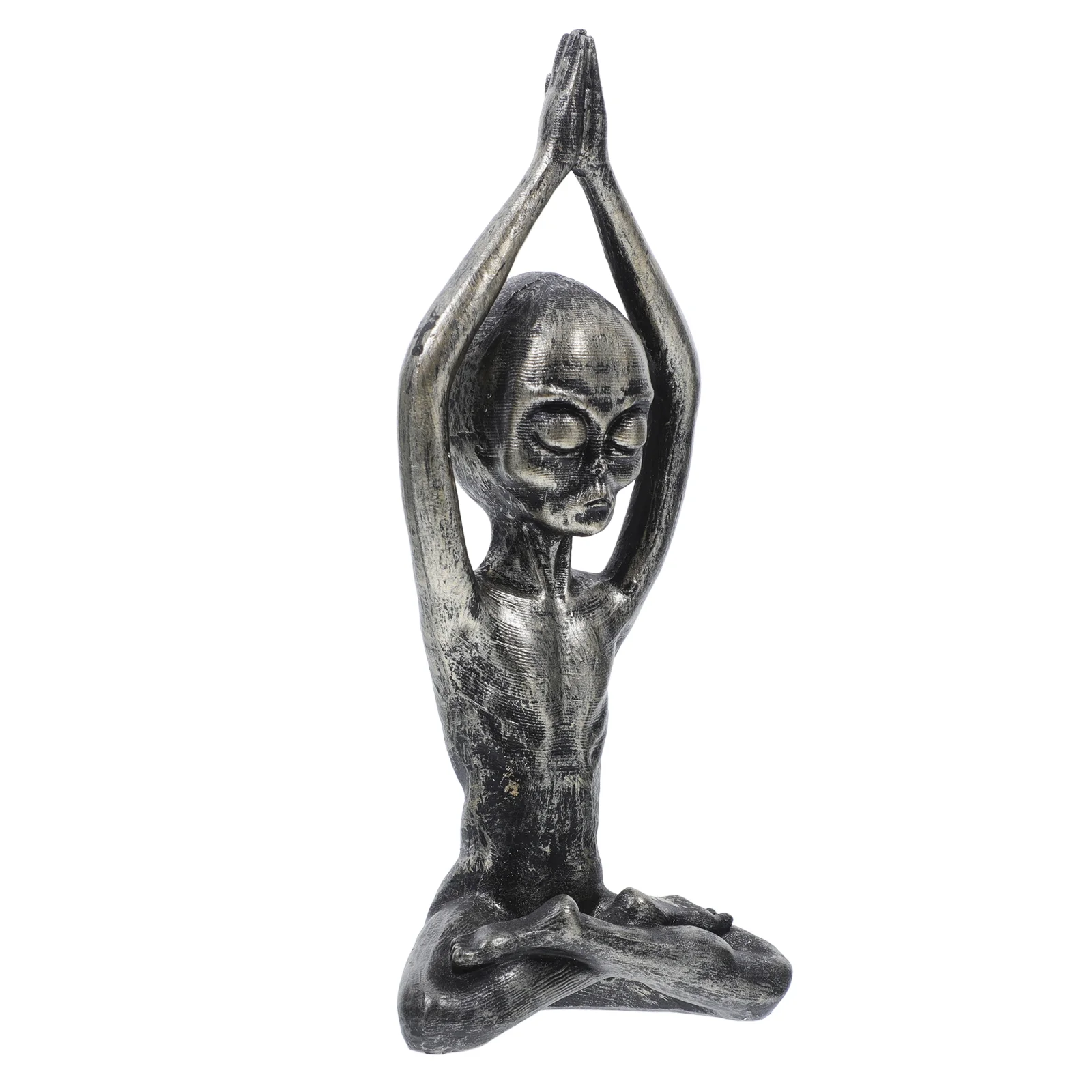 

Decorative Resin Meditating Alien Figurine Garden Statue Yard Meditating Alien Adornment Outdoor Meditating Alien Decoration