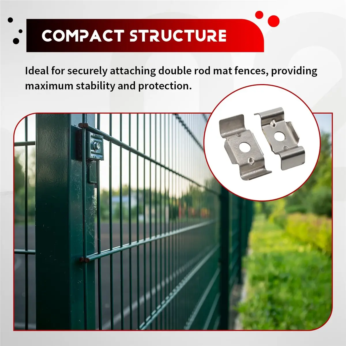 SALE AA63 10Pcs High-Quality Double Rod Mat Fence Attachment Accessories Type Butterfly Made of V2A. Fence Holder,A
