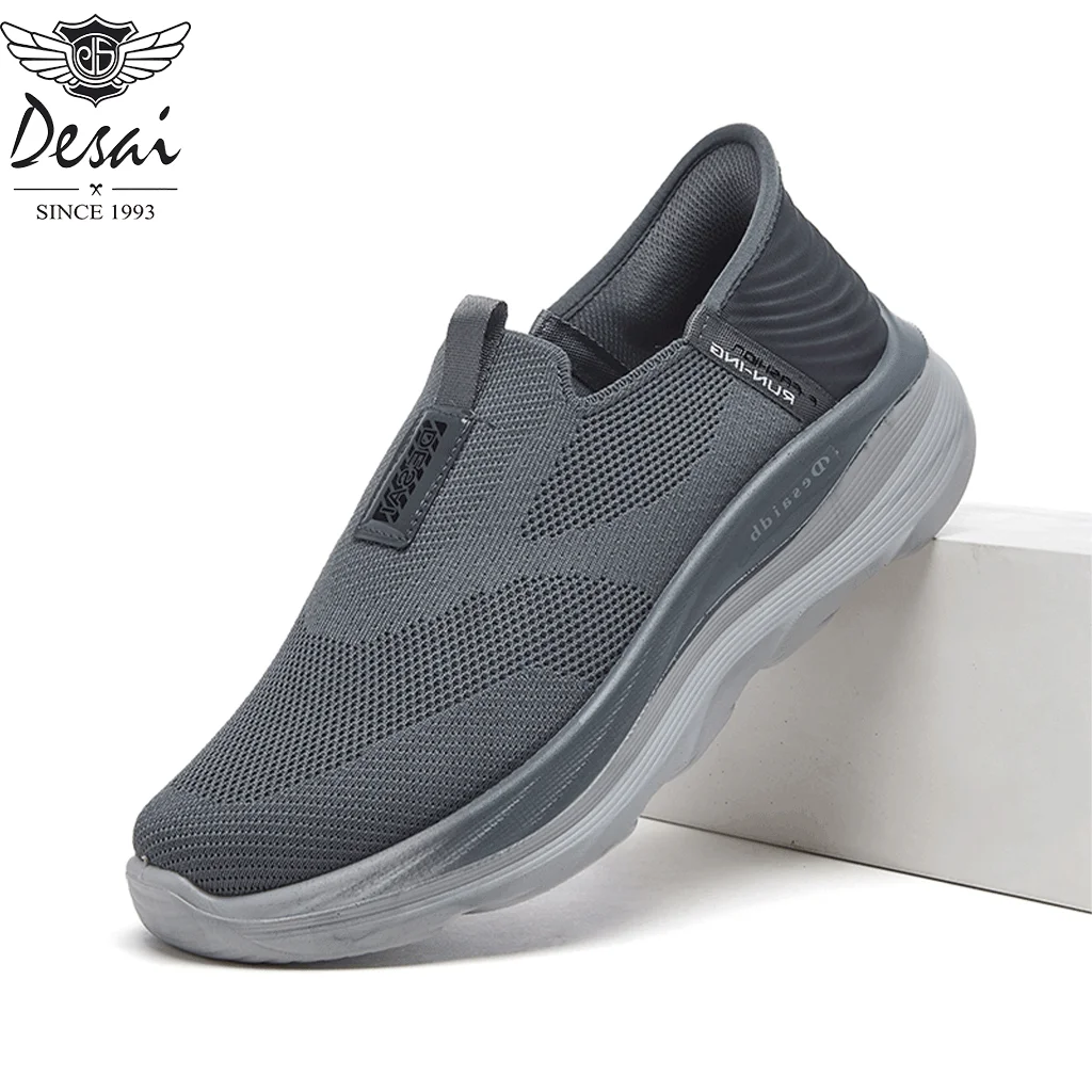 Desai Men's 2026 Autumn Lace-free Mesh Sneakers Non-slip Thick Sole Lightweight Men's Sneakers And Casual Shoes For Outdoor
