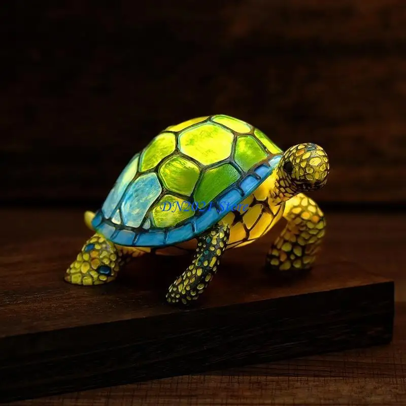 F3KE Multi functional Animal Bedside Light Resin Stained Glass Lamp for Home Decoration