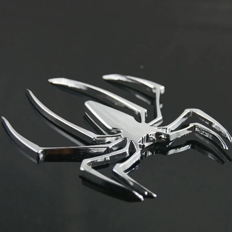 Naklejki samochodowe metalowe 3D pająk Logo na samochód złoto/srebro akcesoria samochodowe do stylizacji metalowa naklejka Chrome pająk odznaka godło