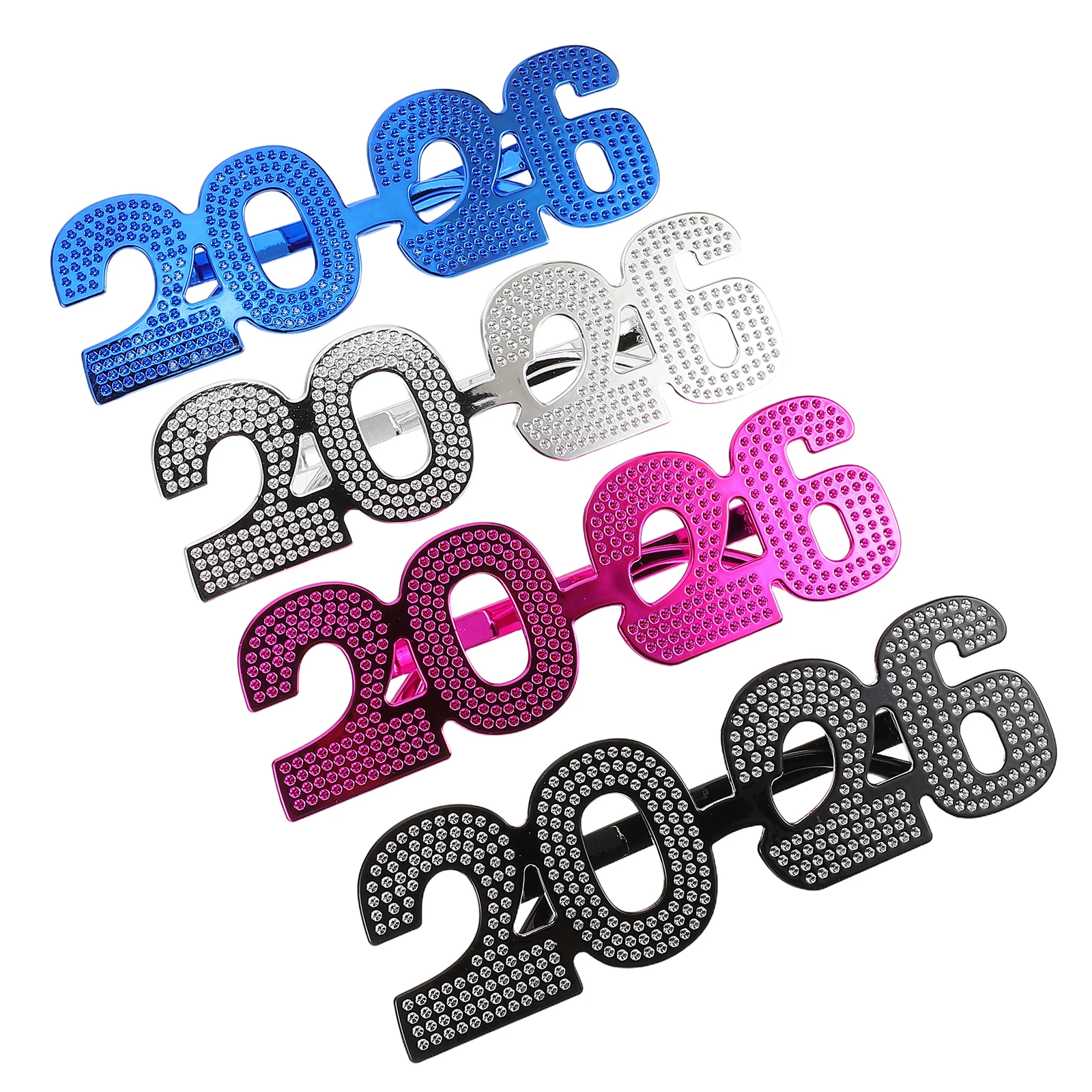 

4pcs Happy New Year Eyeglasses Glasses Funny Sunglasses Eyewear New Years Eve Party Supplies 2026 Party Favor Decoration
