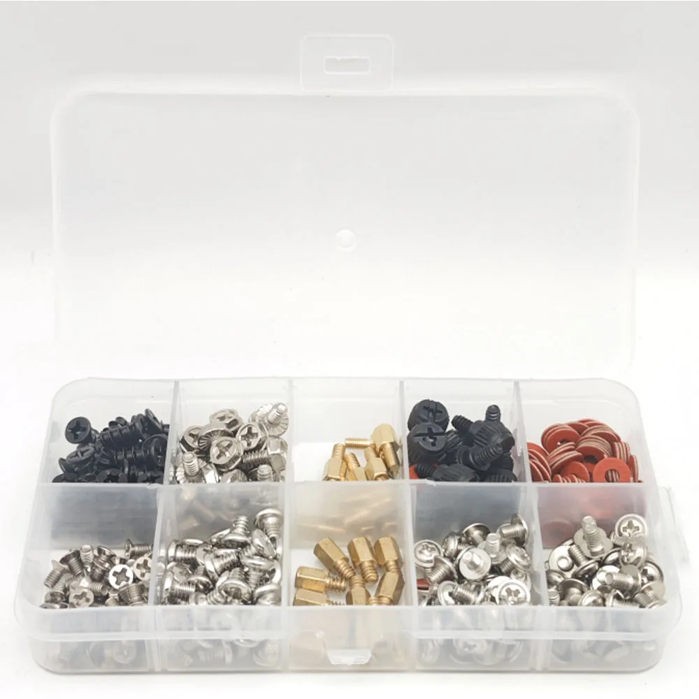 380PCS Hard Disk DIY Motherboard PC Personal Computer Assemble Case Fan Hand Screw Bolt Standoff Washer Set Assortment Kit