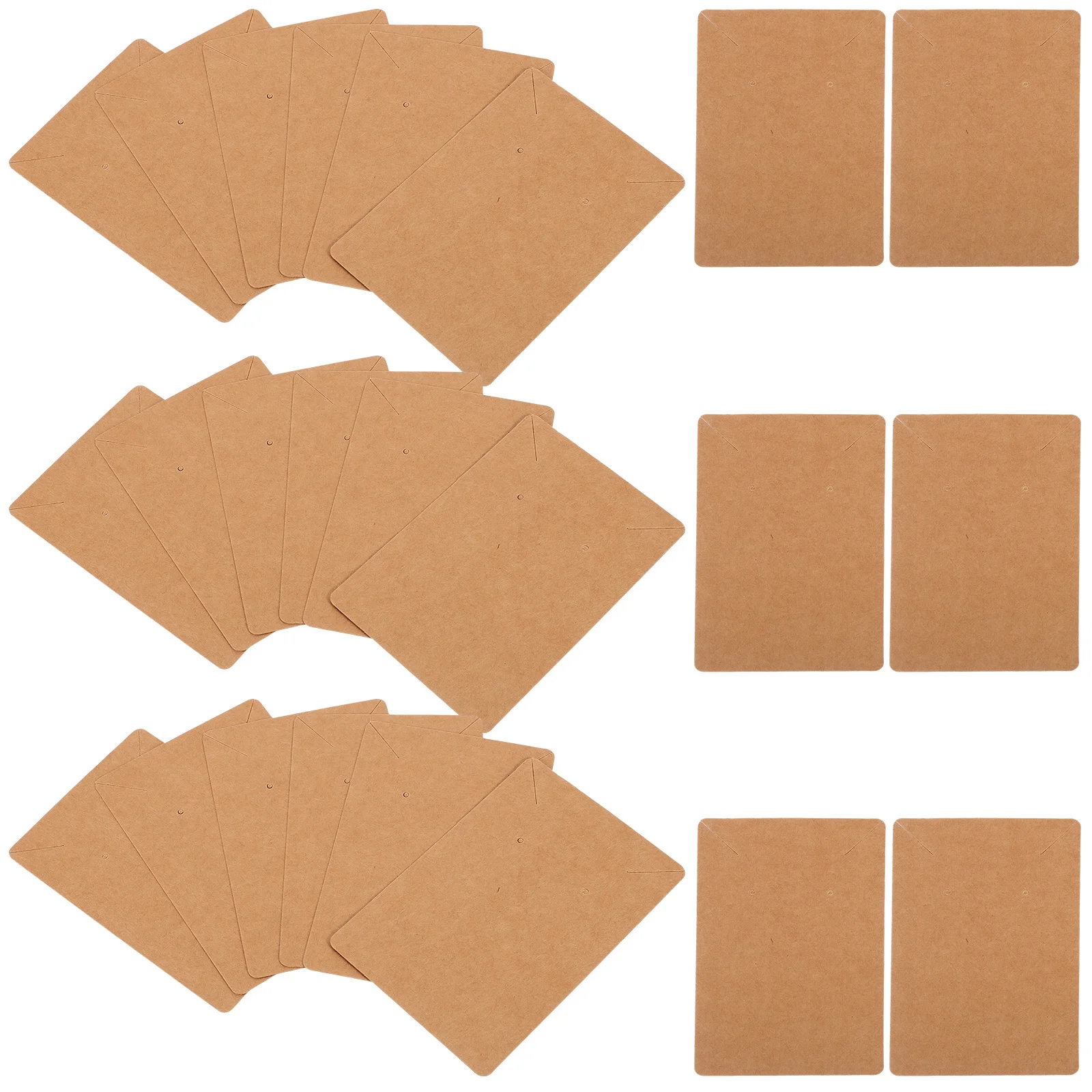 

50Pcs Kraft Paper Jewelry Cards Earring Holder Necklace Display Packaging Cards for Store Trade Show Sales Earring Wrapping Card