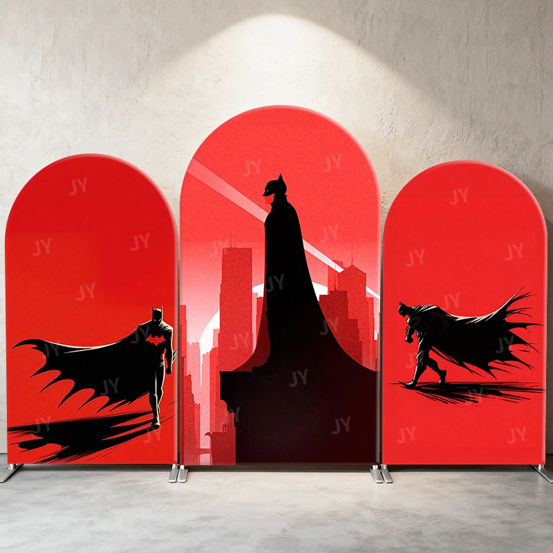 

Batman Minimalist Aesthetic Theme Arch Backdrop Cover Dark Walker Cartoon For Children Birthday Baby Shower Party Photo Props