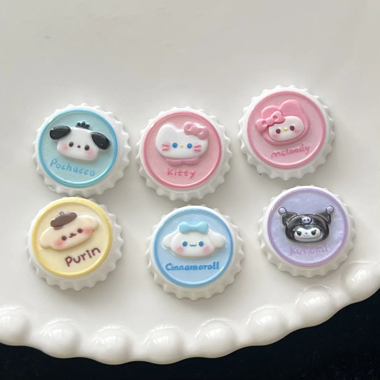 5pcs miniso sanrio, hello kitty мультяшная серия резиновые кабошоны из смолы материалы для поделок diy