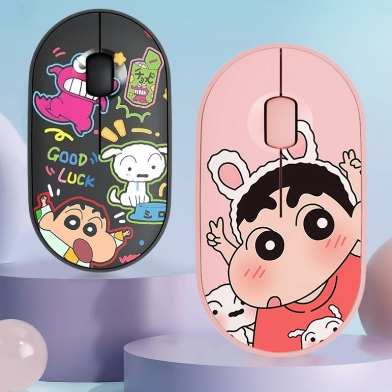 

Wireless Bluetooth Dual Mode Mouse Crayon Shin-chan Theme Silent Mouse for Laptop Computer Tablet Mini Portable Cute Mouse