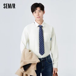 Semir Long-Sleeved Shirt Men Winter Retro Simple Fashion Boys' Shirt Daily Casual Shirt