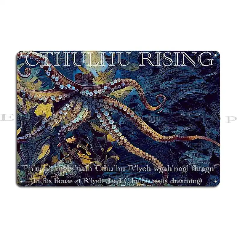 Cthulhu Rising The Call Of Cthulhu Spcreationsco22 Metal Plaque Poster Club Pub Wall Decor Printing Pub Tin Sign Poster