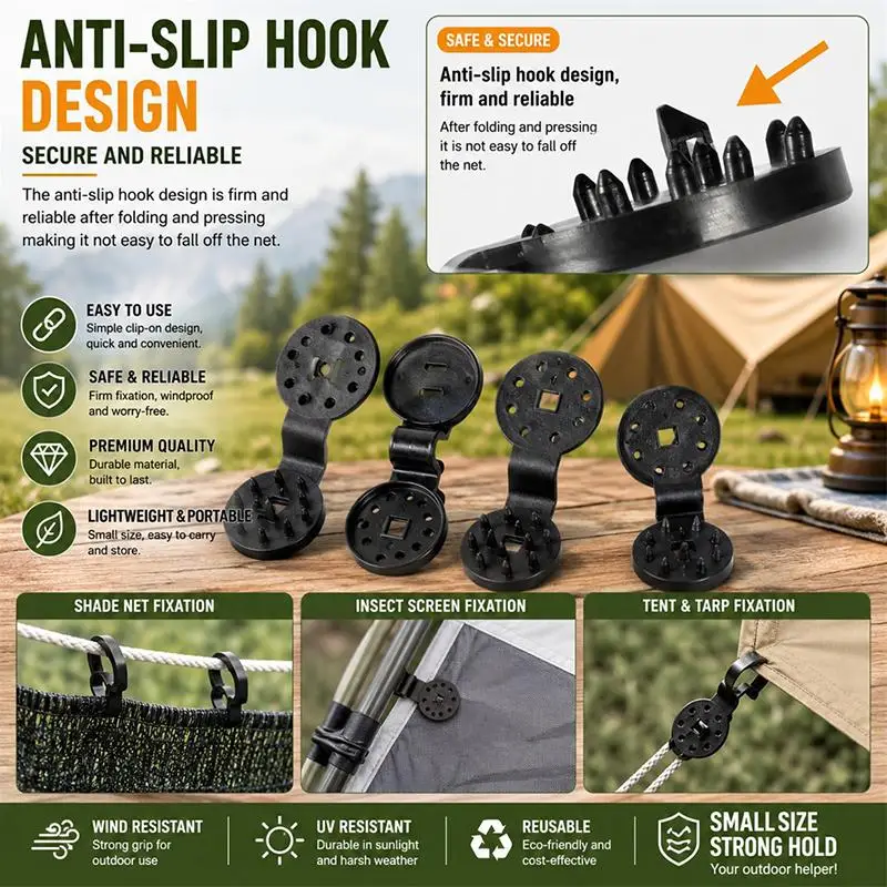 【YA】Durable Shade Net Fixing Clips Reusable Plastic Wear Resistant Easy Setup for Outdoor Yard Farm Greenhouse Sunshade Use